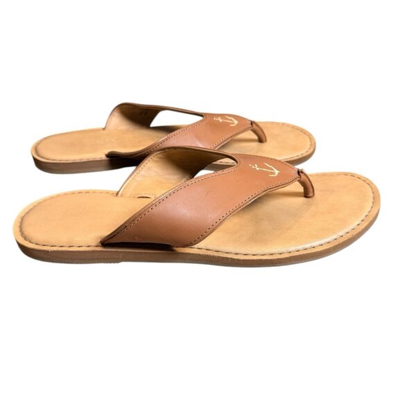 Sperry Women’s Size 11M Brown / Tan Leather Thong Flat Sandals EUC - Picture 2 of 5